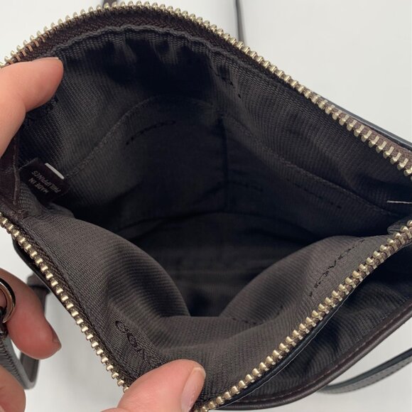 Coach Signature NS Brown Coated Canvas Swingpack Crossbody Bag F1405-52400 - Picture 11 of 12